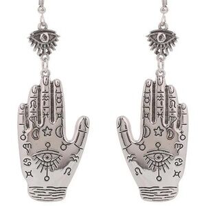 Silver Tone Zodiac Mystical Earrings with Elegant Design